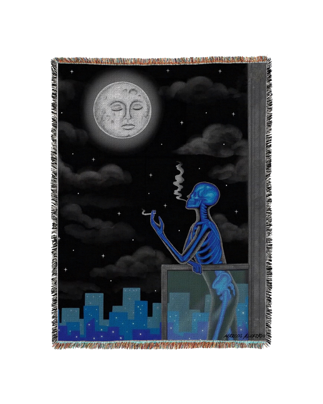 LONELY SMOKER THROW BLANKET