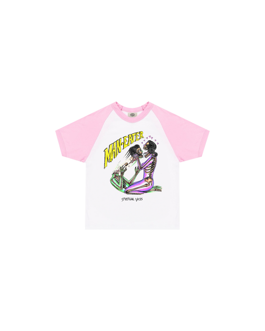 MAN EATER PINK BABY TEE