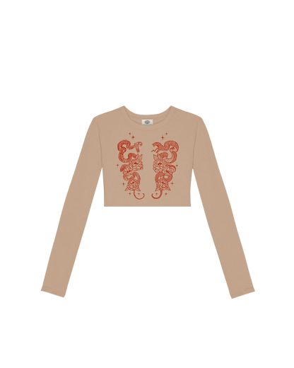 SNAKES CROPPED LONG SLEEVE