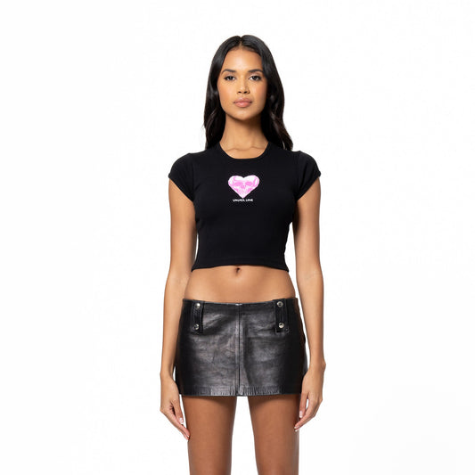 UNLOCK LOVE BABY TEE - BLACK